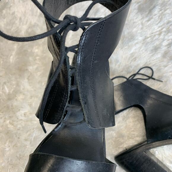 Steve Madden Nannoo Black Lace up Heel Sandals Sz 9 - Picture 8 of 9